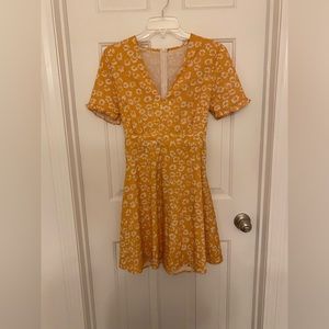 Yellow Floral Dress - Size Medium